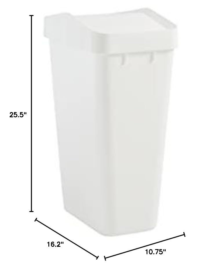 image:imageRubbermaid Swing Top Waste Container for Home and Kitchen Easy Access Disposal and Slim Modern Trash Can with Lid 122 Gallon Capacity WhiteWhite