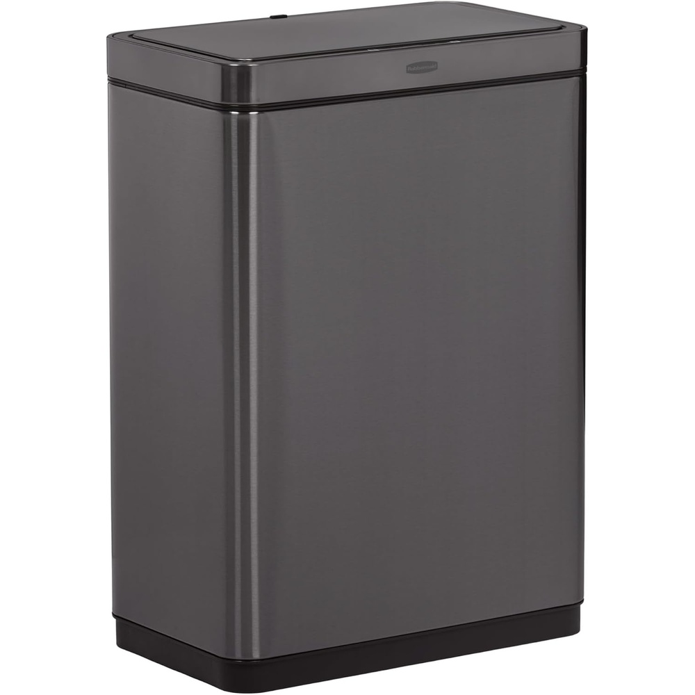 image:imageRubbermaid Elite Stainless Steel Slim Sensor Trash Can 12Gallon Batteries Included Charcoal Wastebasket for HomeKitchenGarageApartmentOfficeSensor