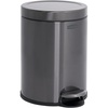 image:imageRubbermaid Stainless Steel Slim StepOn Trash Can 26Gallon Charcoal Wastebasket with Lid for HomeBathroomKitchenRound StepOn