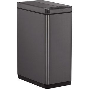 Rubbermaid Elite Stainless Steel Slim Sensor Trash Can, 12-Gallon, Batteries Included, Charcoal, Wastebasket for Home/Kitchen/Garage/Apartment/Office(Slim Sensor)
