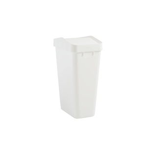 Rubbermaid Swing Top Waste Container for Home and Kitchen, Easy Access Disposal and Slim Modern Trash Can with Lid, 12.2 Gallon Capacity, White(White)