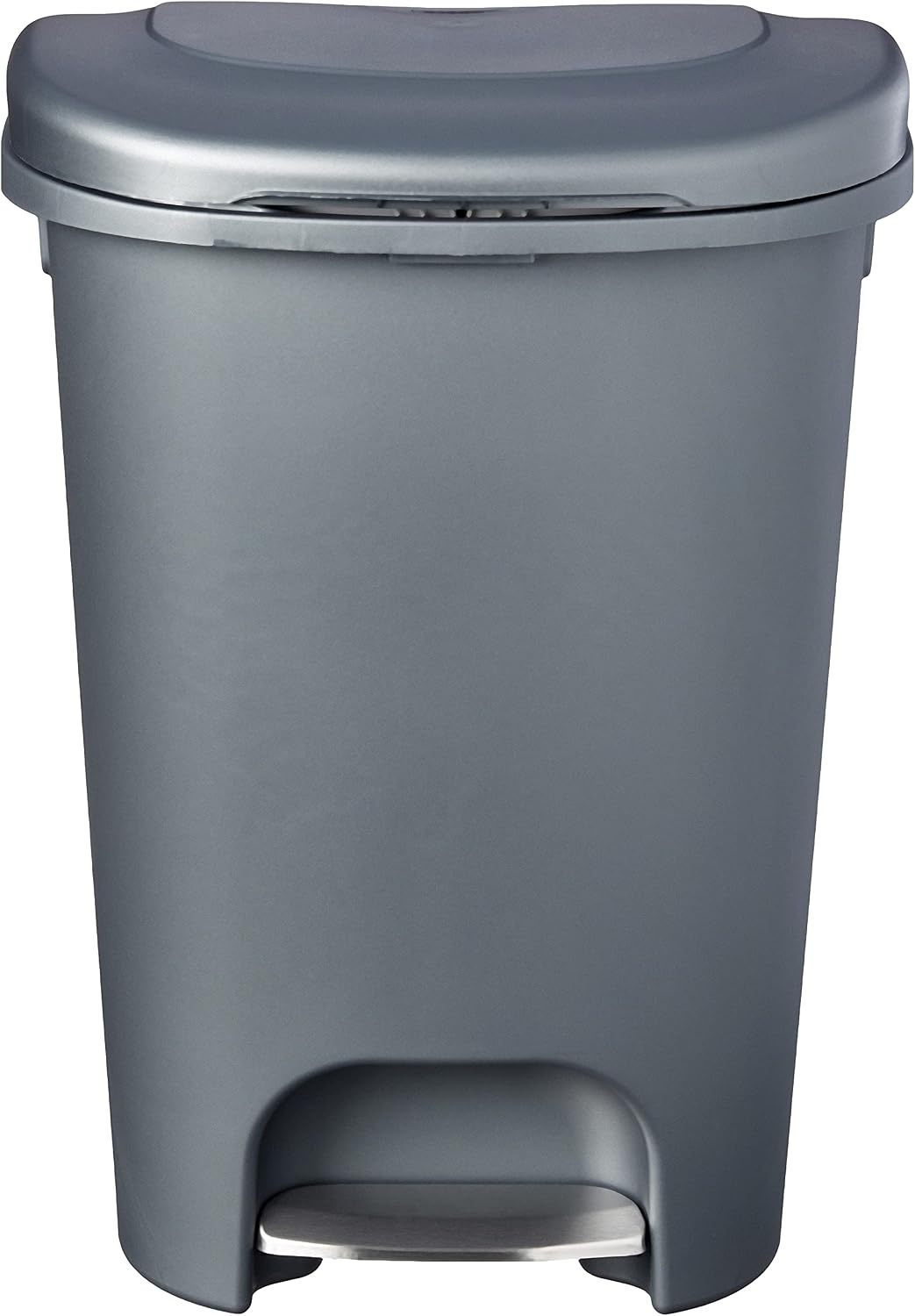 image:imageRubbermaid Classic StepOn Trash Can with Lid 13Gallon Black Easy Clean Wastebasket for HomeKitchenBedroomOfficeGarageGunmetal Blue