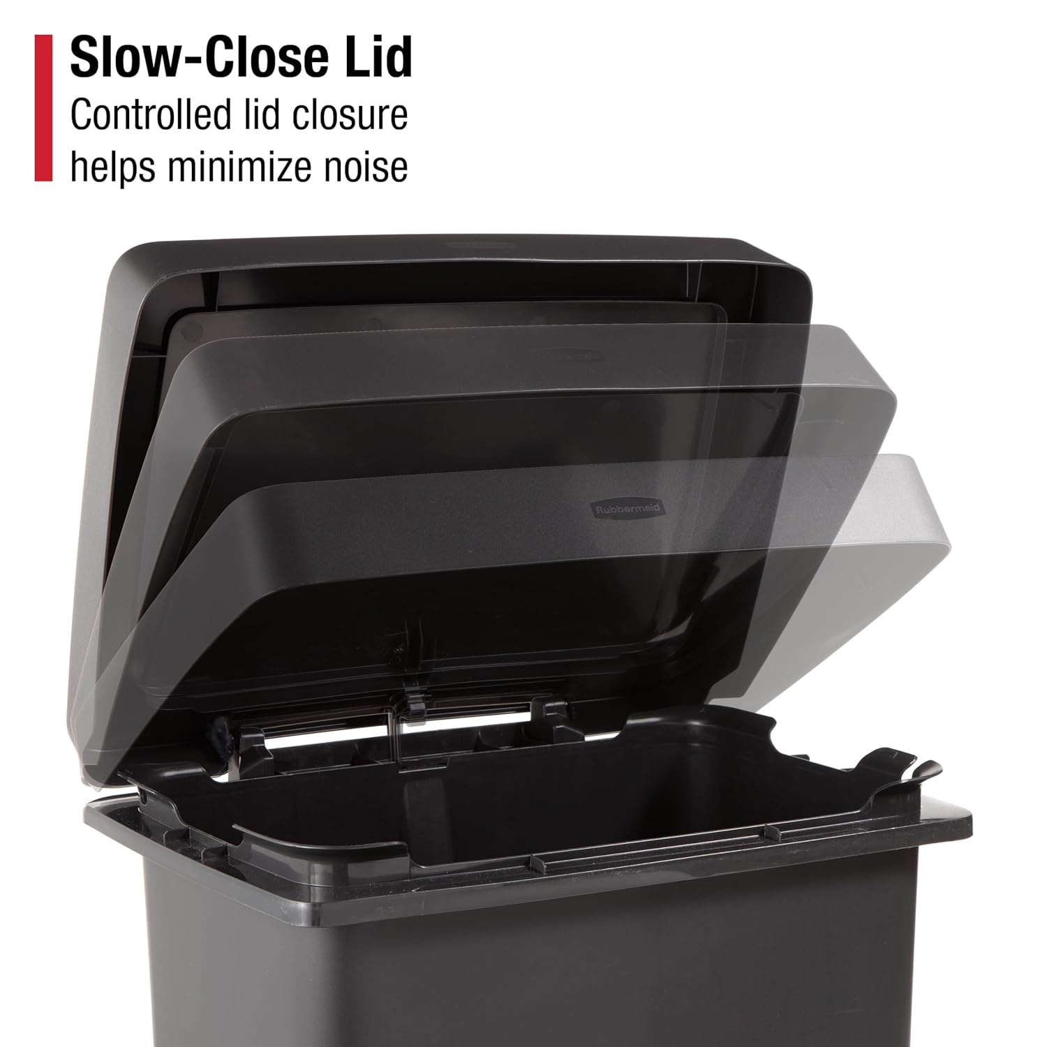 image:imageRubbermaid Premier HighCapacity StepOn Trash Can 19 Gallon Single or Dual Stream Trash or Recycling Charcoal StainlessSteel Rim Lid Lock Quiet Lid for HomeKitchenGarageApartmentResin Rim