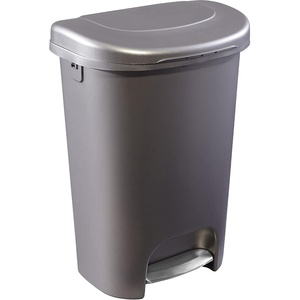 Rubbermaid Classic Step-On Trash Can with Lid, 13-Gallon, Black, Easy Clean Wastebasket for Home/Kitchen/Bedroom/Office/Garage(Bronze)