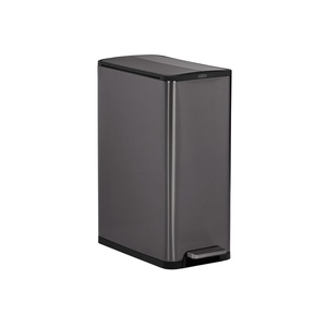 Rubbermaid Elite Stainless Steel Slim Step-On Trash Can 12 Gallon Charcoal Wastebasket for Home/Kitchen/Garage/Apartment/Office(Slim Step-On)