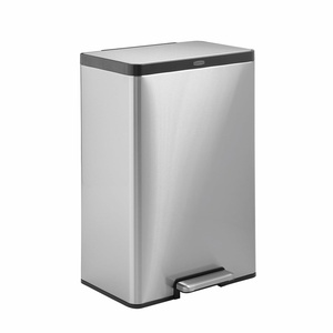 Rubbermaid Elite Stainless Steel Step-On Trash Can, 12 Gallon, Charcoal, Wastebasket for Home/Kitchen/Garage/Apartment/Office(Stainless Steel)